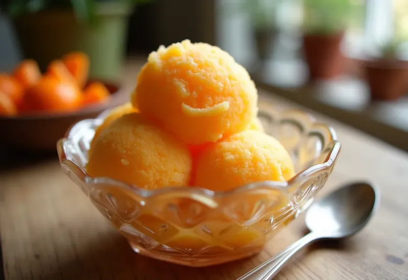 Sorbet rafraîchissant à la mandarine et au cognac