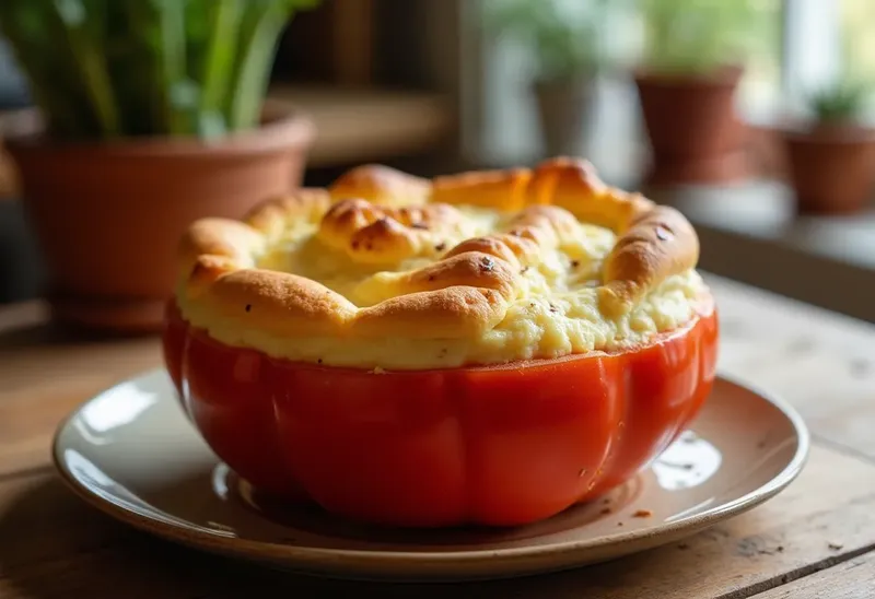 Soufflé aux Quatre Épices en Coque de Tomate : Recette Gourmande et Légère