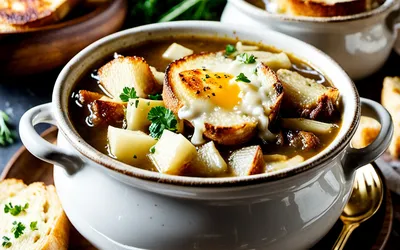 Soupe au fromage et oignons gratinée : recette facile et gourmande