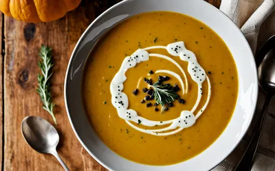 Recette rapide de soupe au potiron onctueuse pour une personne