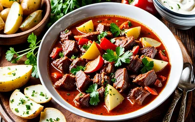 Soupe de goulash hongroise traditionnelle - recette facile et savoureuse