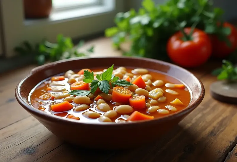 Soupe de légumes à la grecque traditionnelle - Fassoulatha authentique