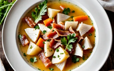 Soupe de poisson aux lardons fumés : recette facile et gourmande
