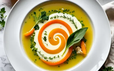 Recette de soupe festive au champagne et légumes frais facile