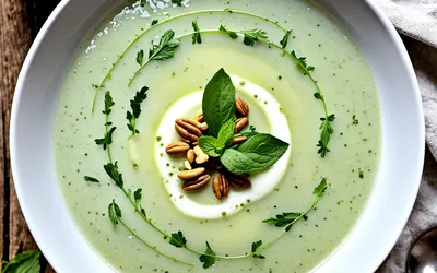 Soupe fraîche de concombre aux noix croquantes : recette facile et rapide