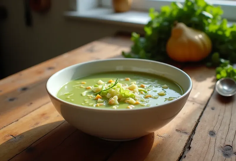 Soupe fraîche et légère à la salade verte