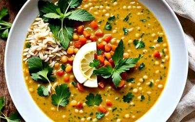 Soupe froide lentilles corail et lait de coco - recette estivale rafraîchissante