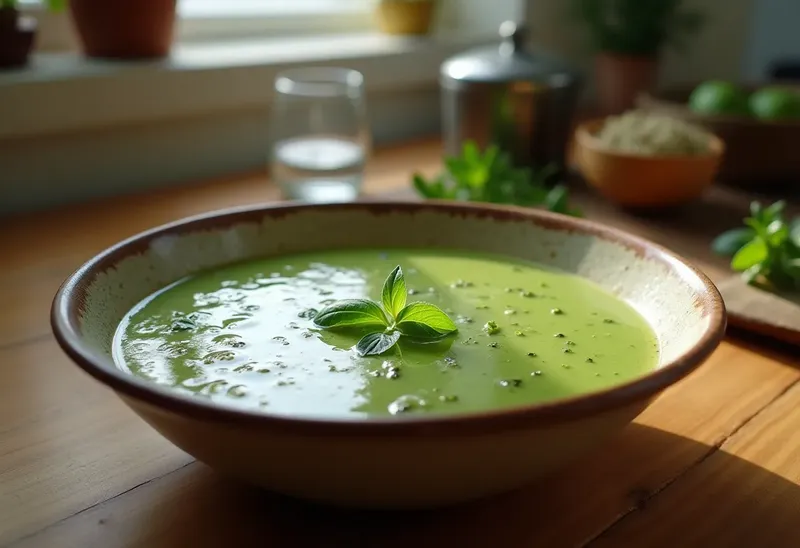 Soupe glacée fraîcheur concombre et herbes aromatiques