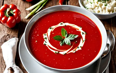 Soupe gourmande aux poivrons rouges et épices douces - recette facile et rapide
