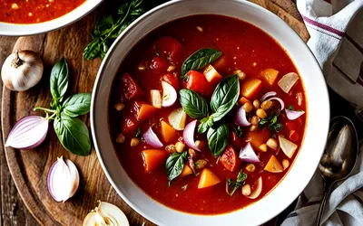 Soupe légère de tomates fraîches, recette diététique facile et rapide
