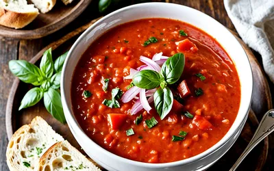 Soupe maison onctueuse à la tomate fraîche - recette facile et rapide