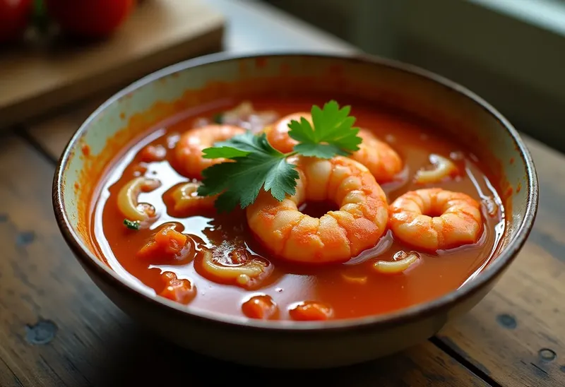 Soupe Oja de Crevettes Épicée et Savoureuse