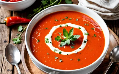 Soupe onctueuse au poivron rouge rôtis et épices douces - Recette facile et rapide