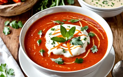 Soupe onctueuse aux poivrons rouges rôtis – recette facile et savoureuse