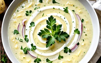 Soupe onctueuse aux pommes de terre et crème fraîche - Recette facile et rapide