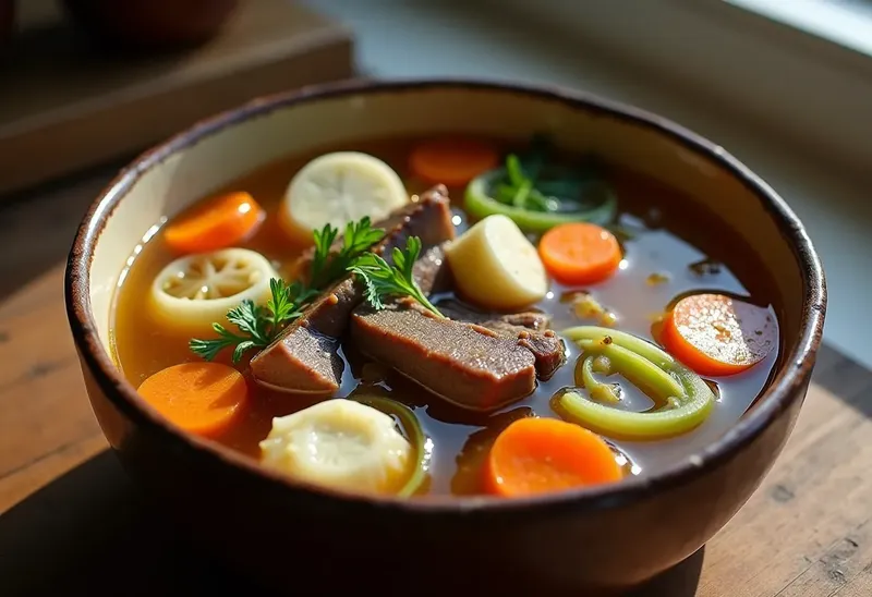 Soupe réconfortante à la moelle de bœuf