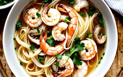 Soupe aux crevettes et nouilles chinoises : recette facile et rapide