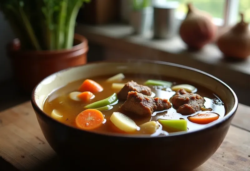 Soupe réconfortante du pot-au-feu traditionnelle