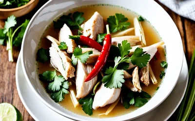 Soupe Thaïlandaise au Poulet et Citronnelle - Recette Facile et Authentique