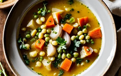 Soupe au petit salé et pois cassés : recette traditionnelle française facile