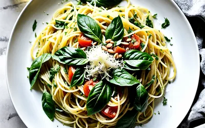 Recette facile de spaghetti à la sauce verte au basilic frais
