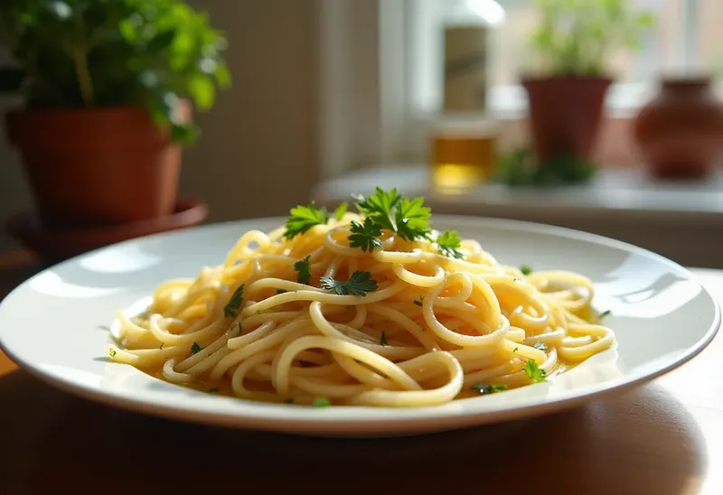 Spaghetti à l'huile d'olive et à l'ail : recette simple et savoureuse