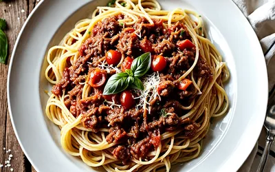 Recette facile et savoureuse de spaghetti bolognaise maison pour une personne