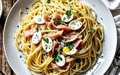 Recette facile de spaghetti carbonara au jambon blanc à la française