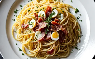 Recette Spaghetti Carbonara Crémeux Facile pour 1 Personne