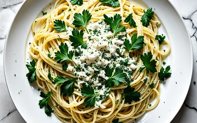 Recette facile de spaghetti au roquefort crémeux inspirée du film La Grande Bouffe