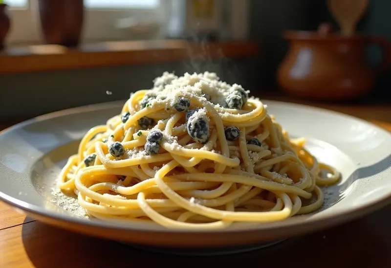Spaghetti en sauce blanche et noire : recette gourmande et raffinée
