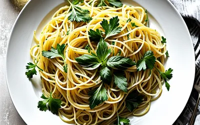 Recette facile de spaghettis au persil frais et à l'ail