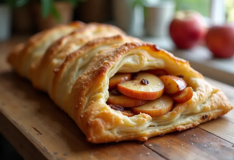 Strudel feuilleté aux pommes fondantes et épices douces
