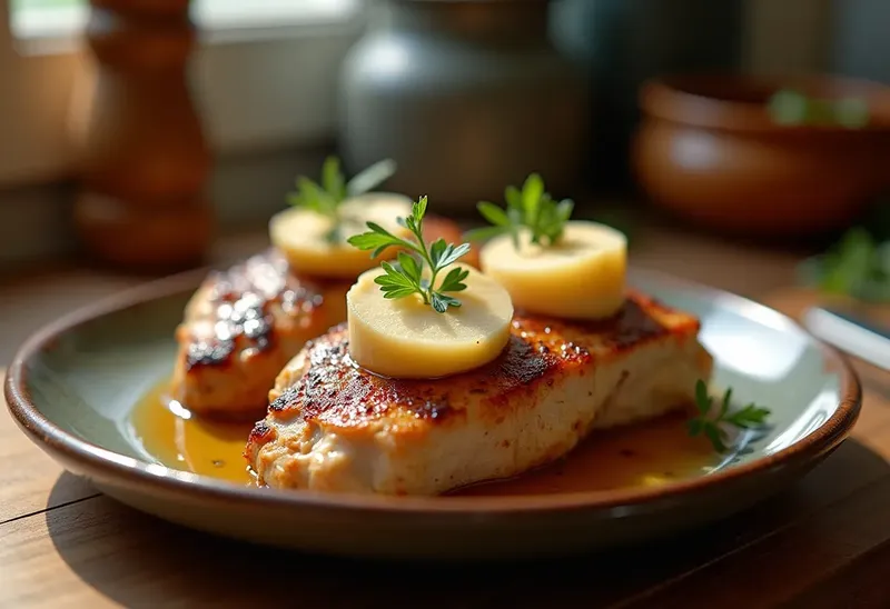 Suprêmes de Volaille Rôtis au Foie Gras, Sauce Gourmande