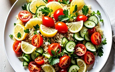 Recette de taboulé léger aux herbes fraîches et légumes croquants, salade saine et rafraîchissante