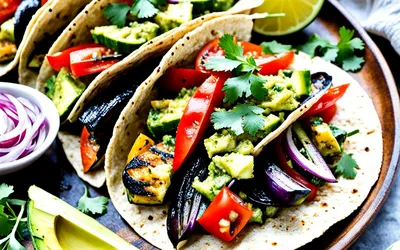 Tacos vegan légumes grillés et guacamole frais – recette estivale facile et gourmande