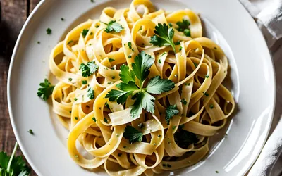 Tagliatelles à la sauce crémeuse à l'ail : recette facile et rapide