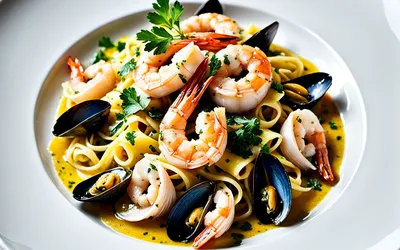 Recette facile de tagliatelles aux fruits de mer et crème safranée