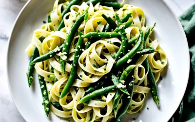 Tagliatelles aux haricots verts crémeux : recette gourmande et facile