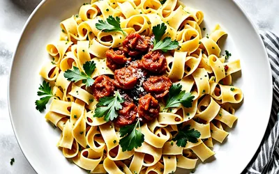 Tagliatelles crémeuses au chorizo épicé - Recette facile et rapide