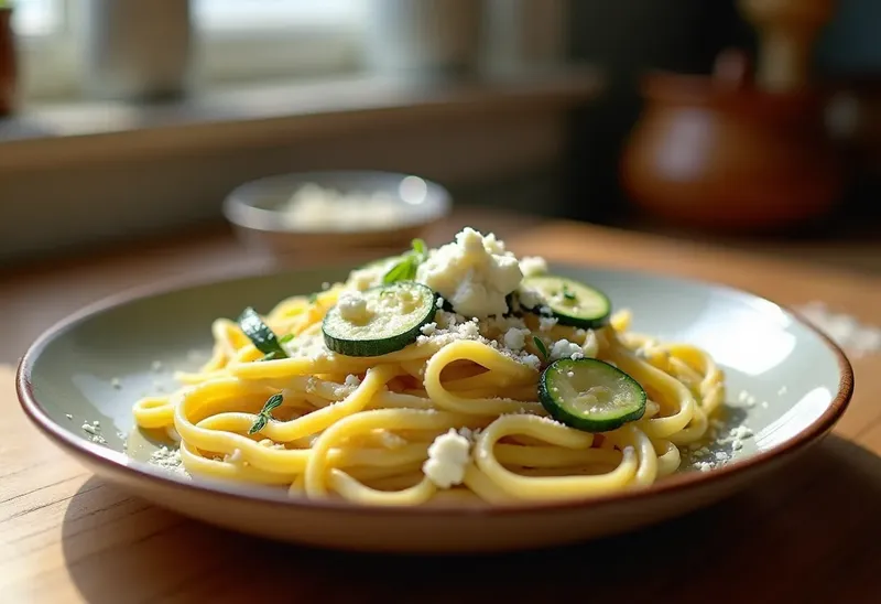 Tagliatelles crémeuses aux courgettes et gorgonzola