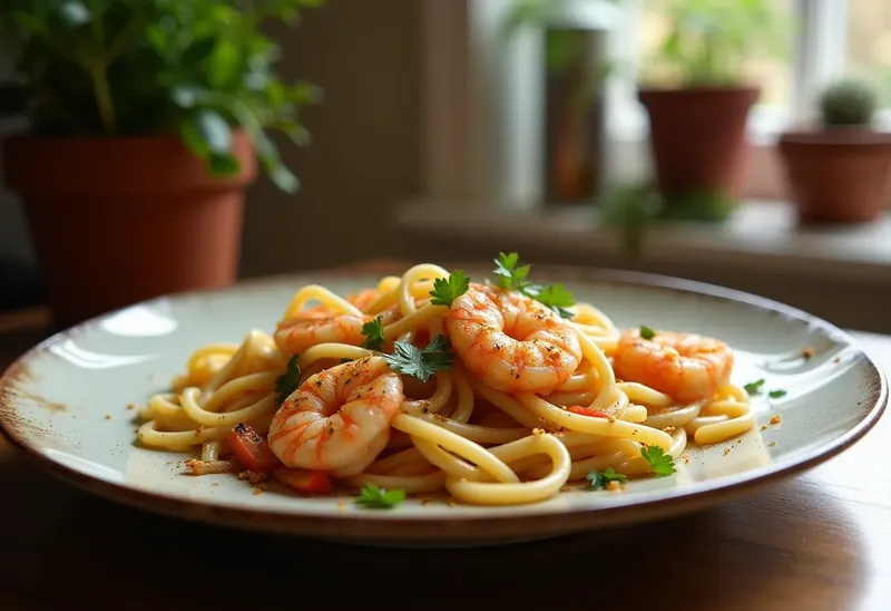 Tagliatelles créoles savoureuses aux épices et légumes