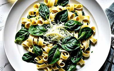 Recette facile de tagliatelles à la crème d'épinards fraîches et onctueuses