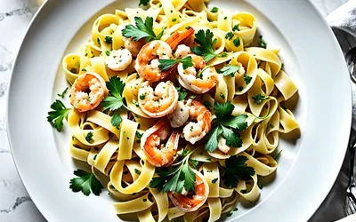 Recette facile de tagliatelles aux scampis à l'ail et persil