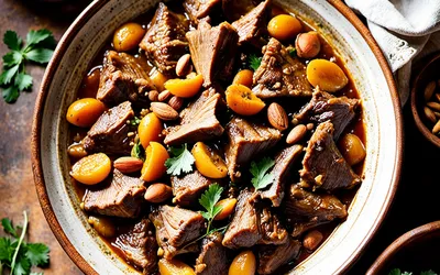 Recette facile de tajine d'agneau au miel et fruits secs