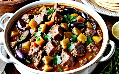 Recette facile de tajine d'agneau aux aubergines fondantes et épices marocaines