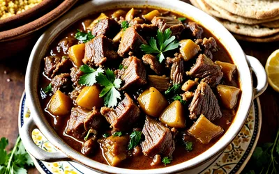 Recette de tajine d'agneau à la compote d'oignons et vin de Gigondas - plat mijoté marocain