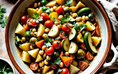 Recette facile de tajine de légumes variés aux épices douces