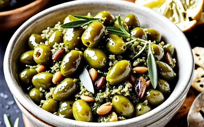 Tapenade aux olives vertes et amandes : recette facile et gourmande