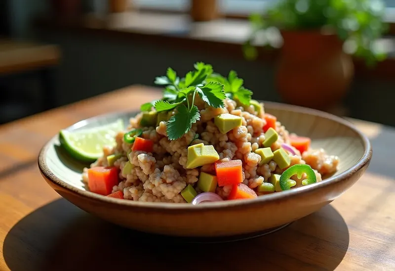 Tartare de Daurade Fraîche à la Mexicaine, Saveurs Authentiques et Fraîches